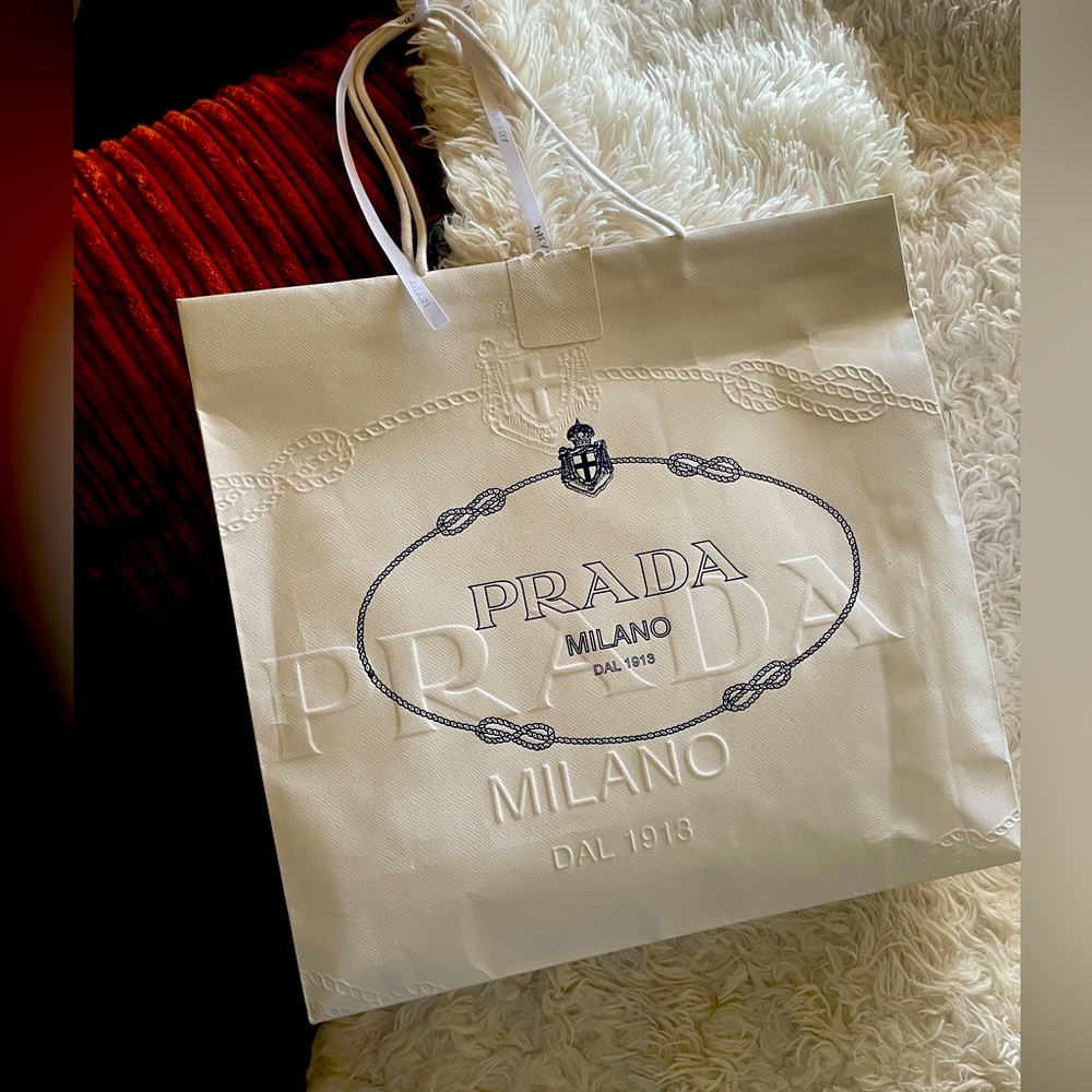 Large White Prada Gift Bag